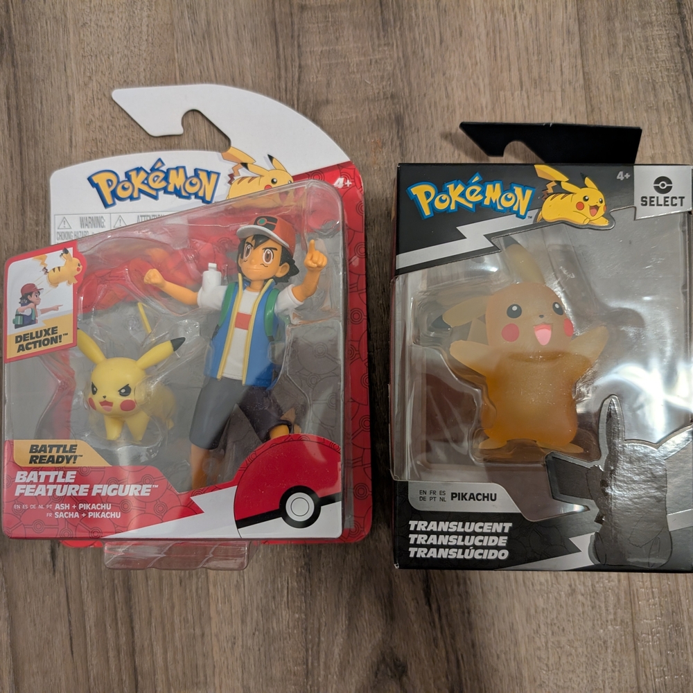Pokemon Battle Feature Figure - Ash & Pikachu And Pikachu Figure
